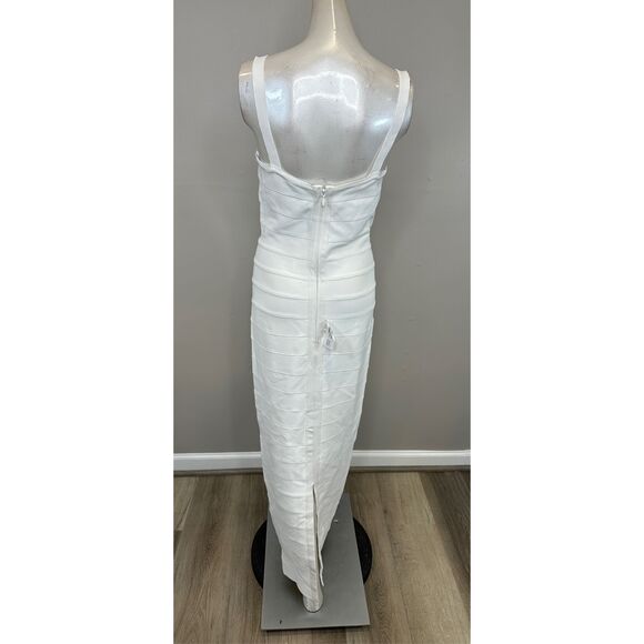Hervé Léger Muse Sweetheart Body-Con Gown Alabaster Medium $1090 - Picture 10 of 12